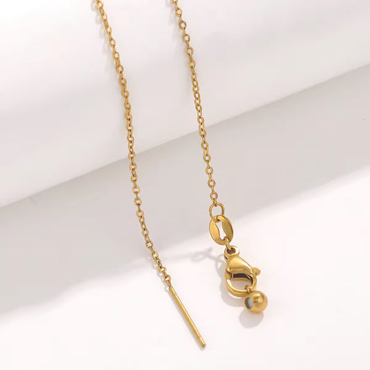 RC 42 Embossed dainty chain Stainless steel 18k gold plated ready chain with needle end ( 1 pc ) Anti tarnish