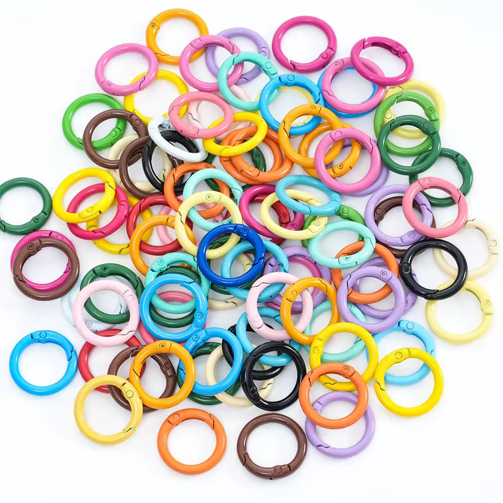 BBB 231 (a) Cream Brown O Ring Keychain Clasp ( 1 pc ) Spring Clasp Key Ring ( 25 mm ) High Quality Alloy