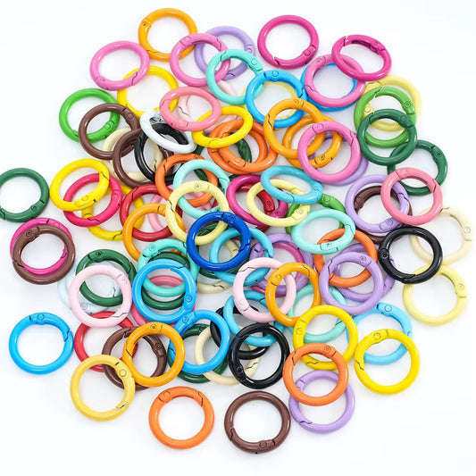 BBB 231 (a) Cream Brown O Ring Keychain Clasp ( 1 pc ) Spring Clasp Key Ring ( 25 mm ) High Quality Alloy