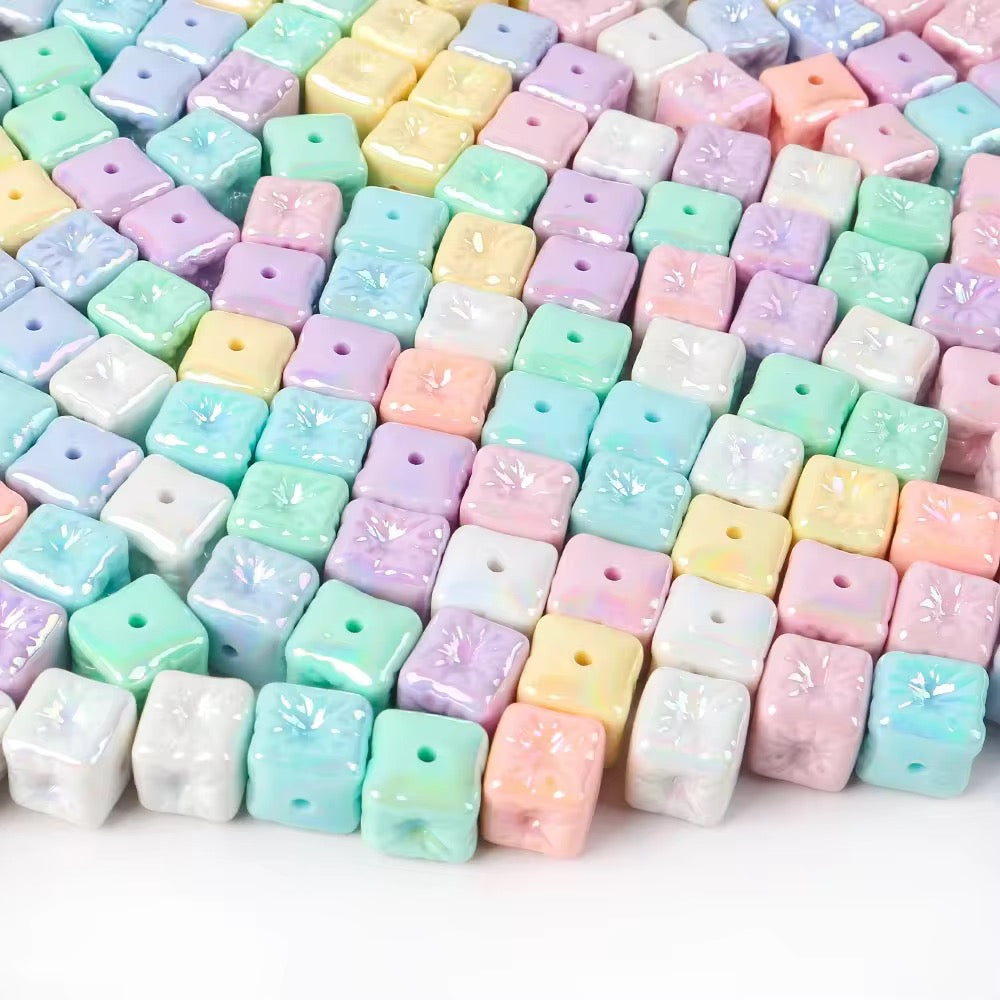 BBB 024 Cube balloon luminous Acrylic bead ( 1 pc )