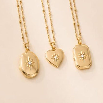 NSJ34F Locket Necklace - 18kgold plated copper Locket necklace