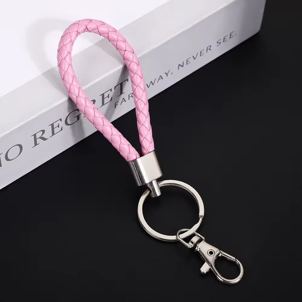 BBB 183 (a) Baby Pink Clipper Keychain Vintage Leather - buckle keychain tag with Clasp ( 1 pc )