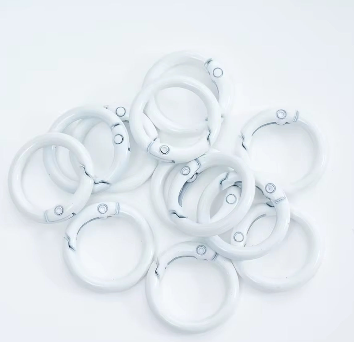 BBB 231 (b) White O Ring Keychain Clasp ( 1 pc ) Spring Clasp Key Ring ( 25 mm ) High Quality Alloy