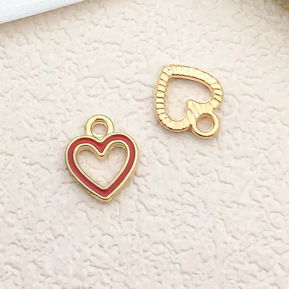 BBB 312 (d) Red Heart enamel charm ( 1 pc ) High quality shine ( 14:15 mm )