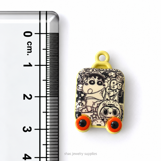 APC05E Shinchan Mini Suitcase 3D Charm ( 1 PC ) Premium Alloy Printed