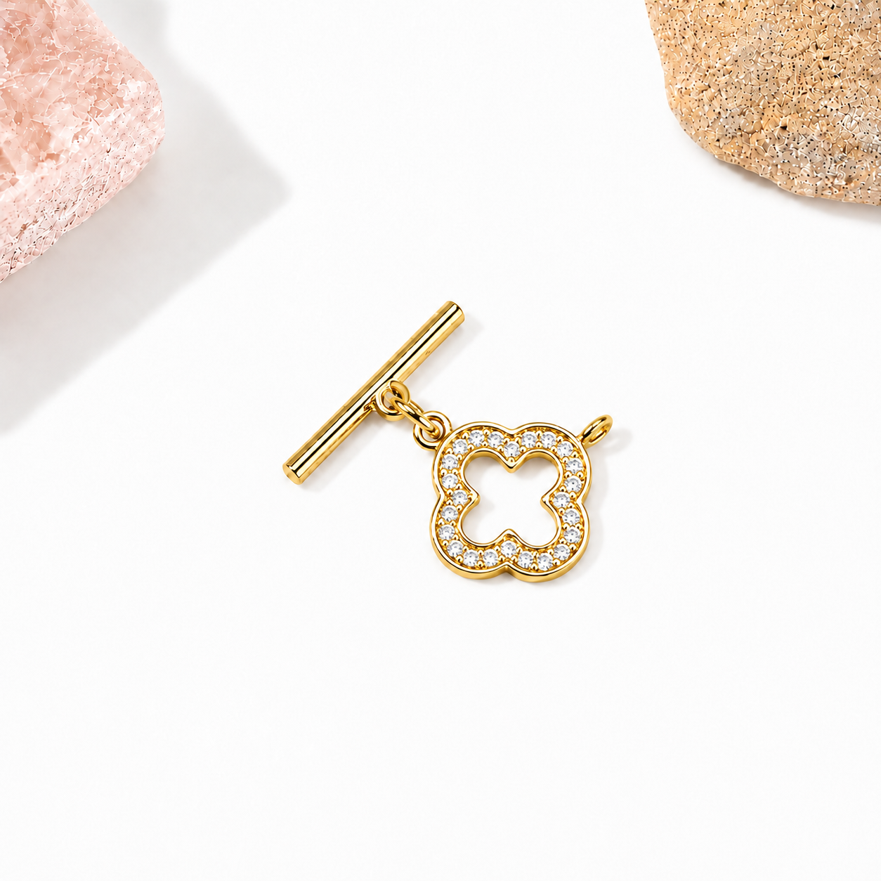 E14B11 Clover OT Toggle Clasp ( 1 pc ) 14k