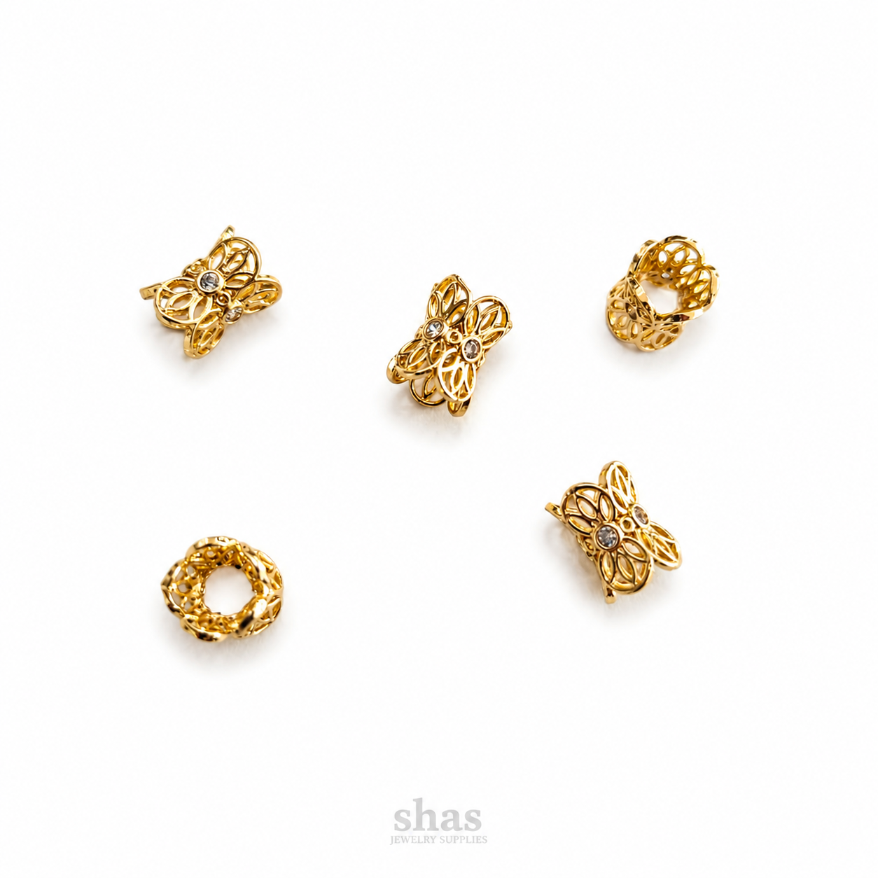 ZSP02F Floral CZ Spacer Bead ( 1 pc )