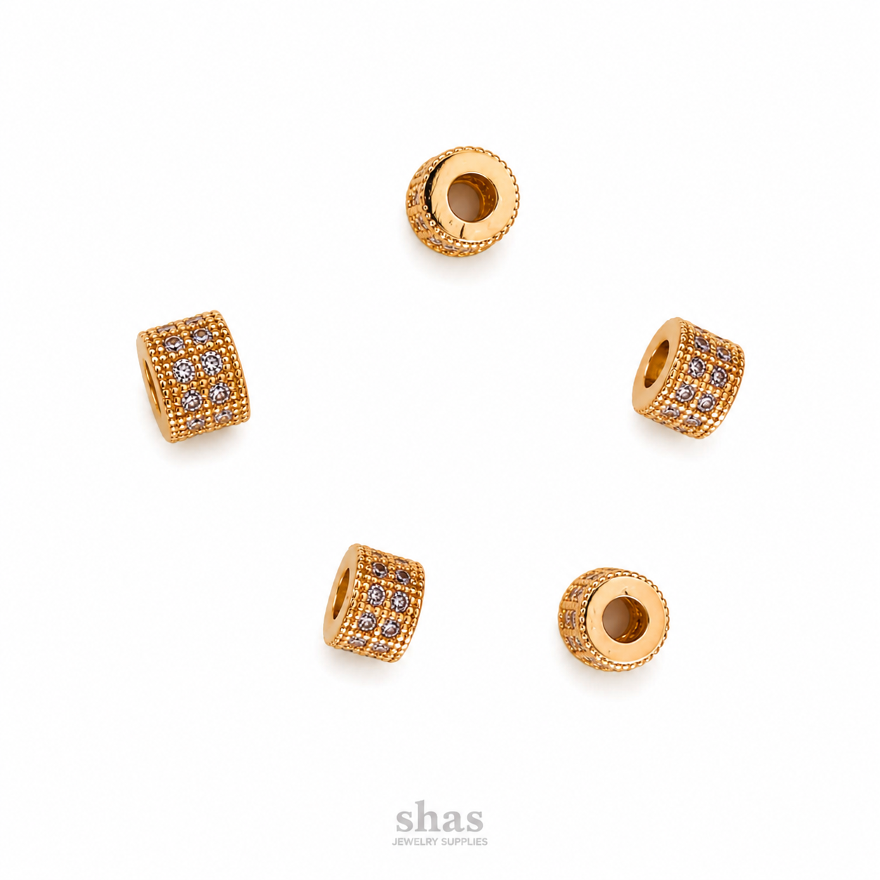 ZSP02G Double Row CZ Spacer Bead ( 1 pc )