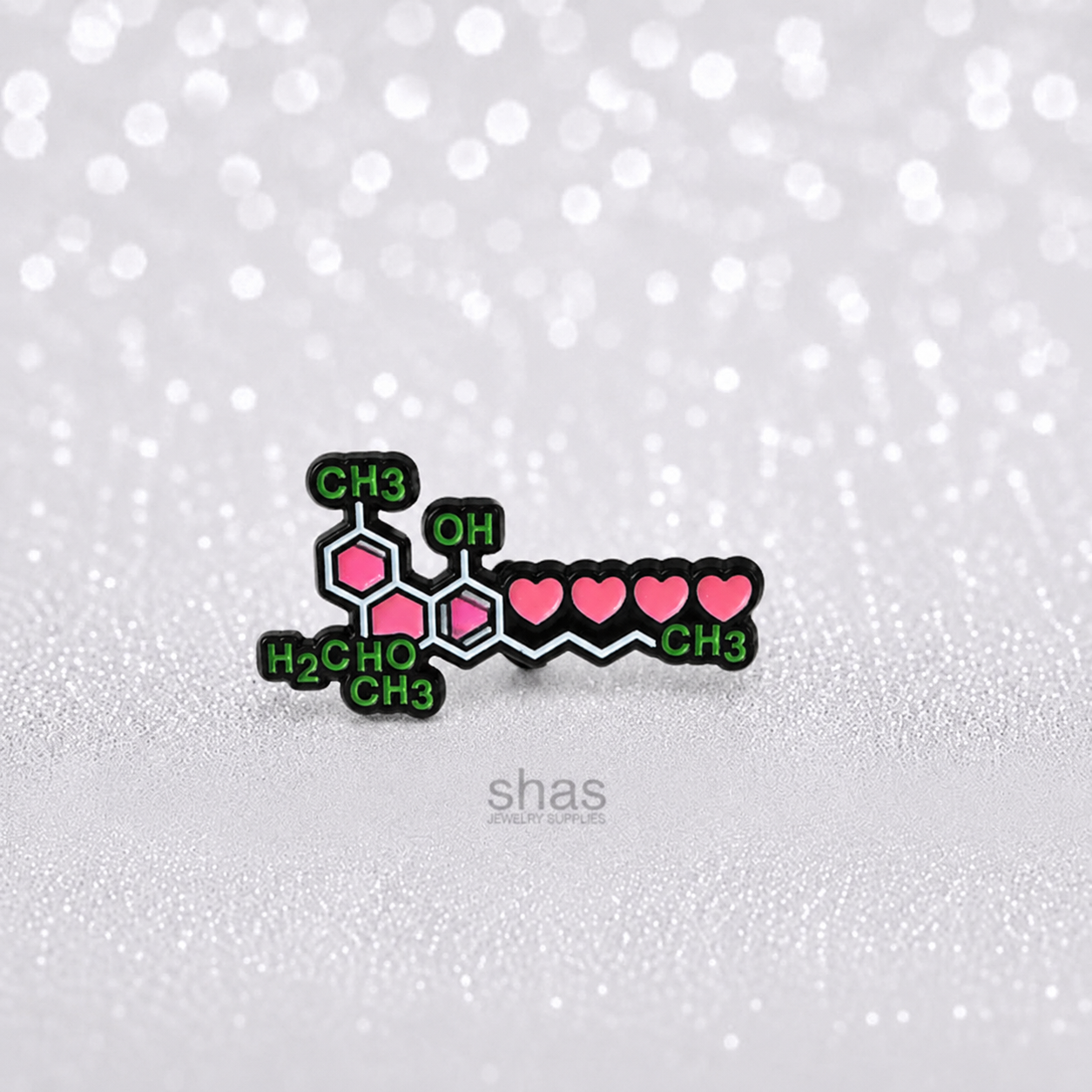 EP15 Molecular Hearts Enamel Pin Badge ( 1 pc ) Imported Premium Quality