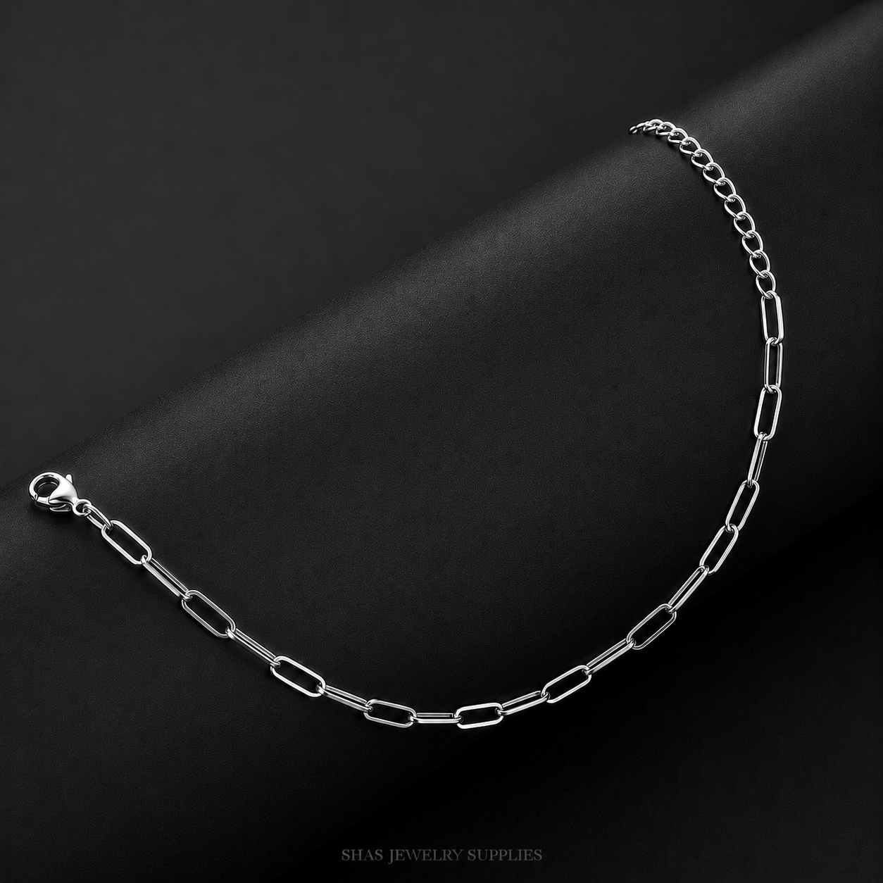 RBS01L Paper Clip Link Chain Bracelet ( 1 pc ) Silver PVD Plated