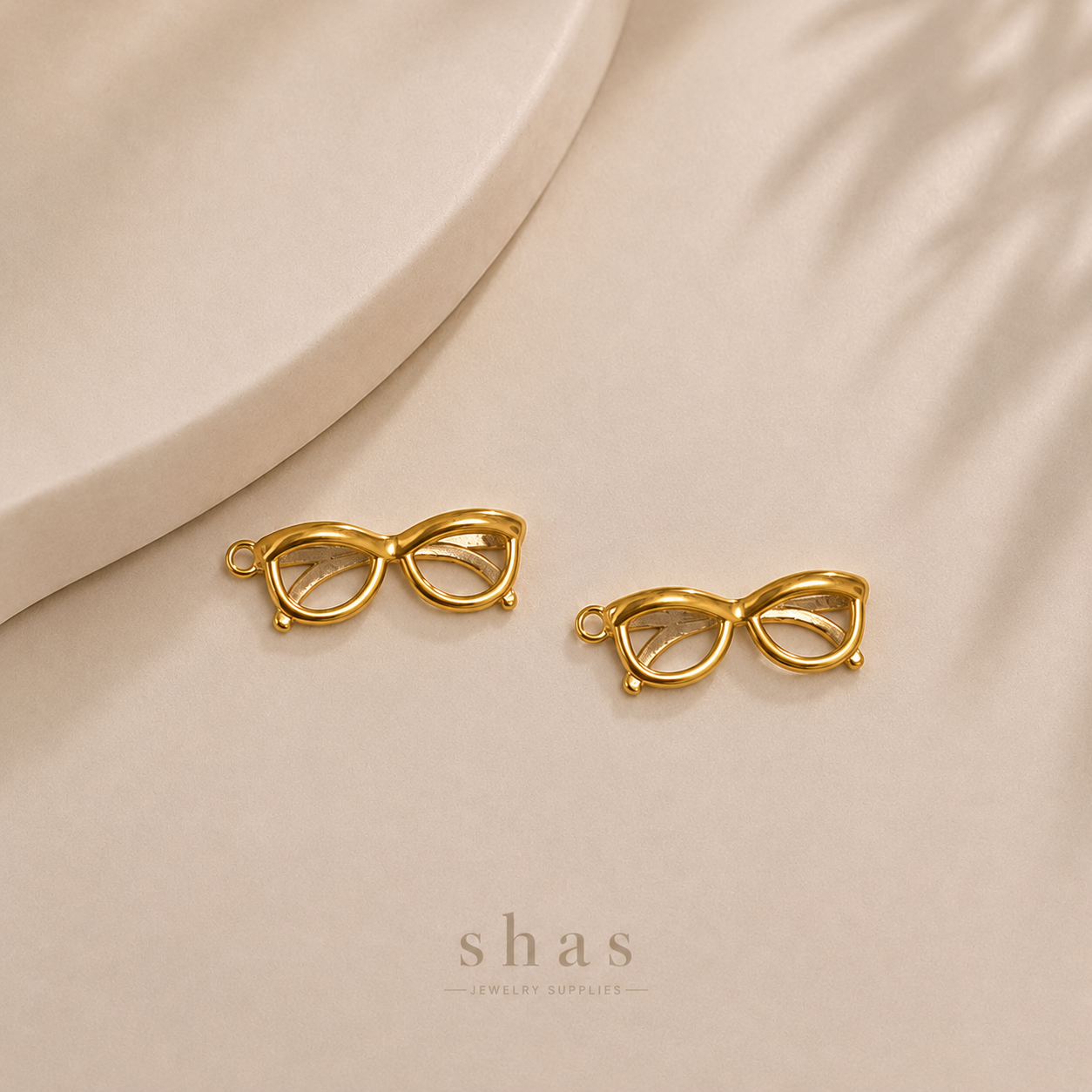 SC18P Eye Glasses Charm ( 1 pc ) 18k Gold PVD