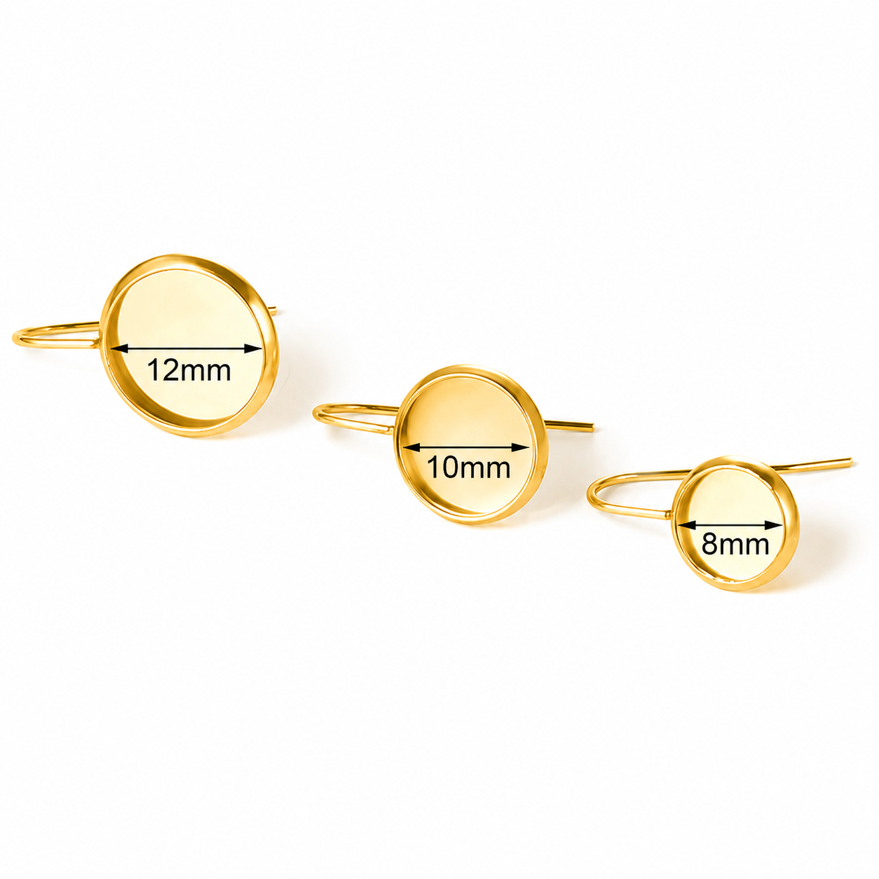STS45 Open Bezel Hook 18K Gold ( 2 pc ) PVD Plated