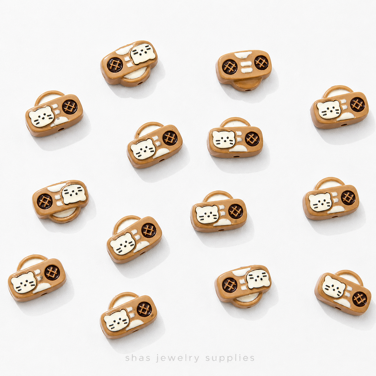 APB05A Kitty Radio Alloy Printed Bead ( 1 pc )