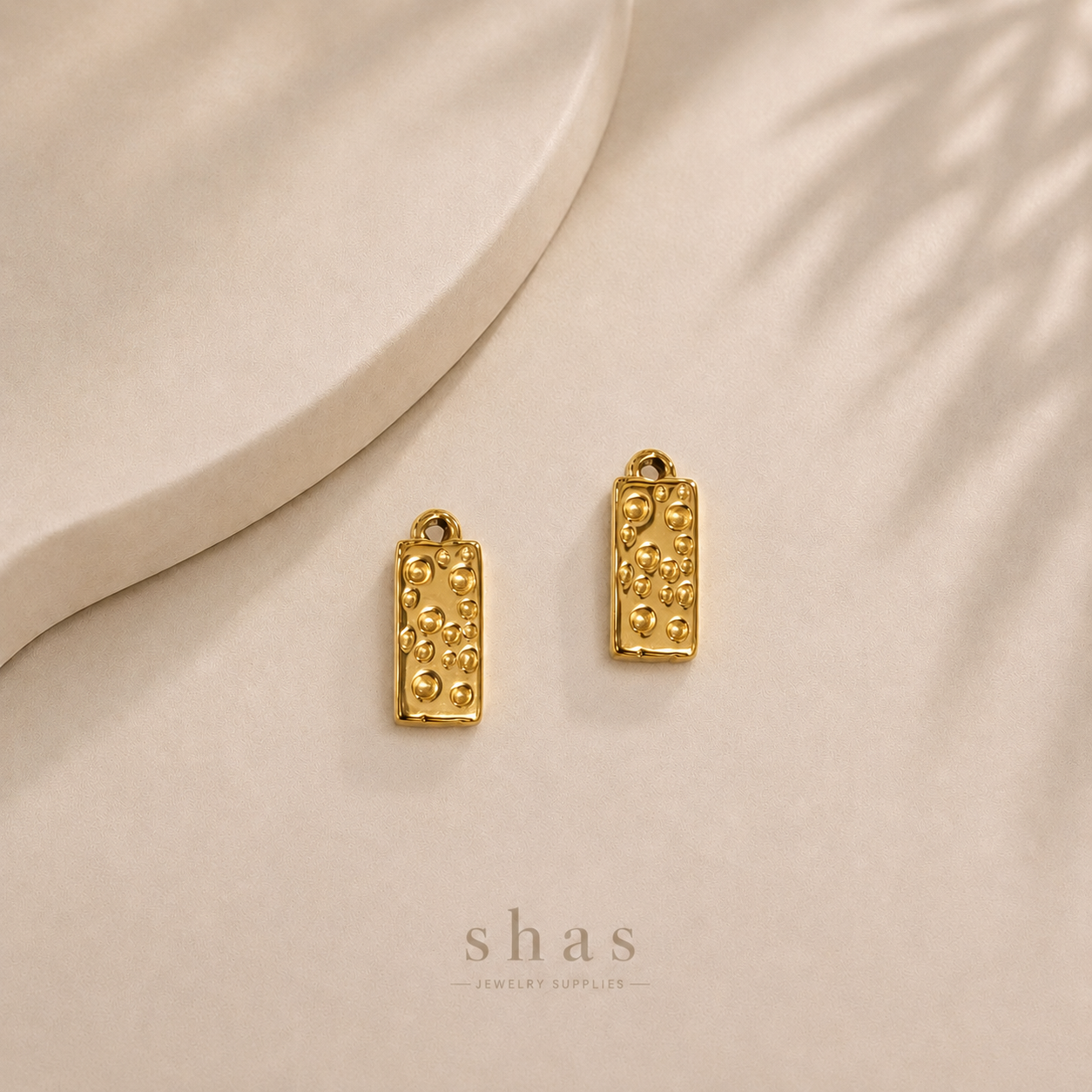 SC18A Cheese Block Charm ( 1 pc ) 18k Gold PVD