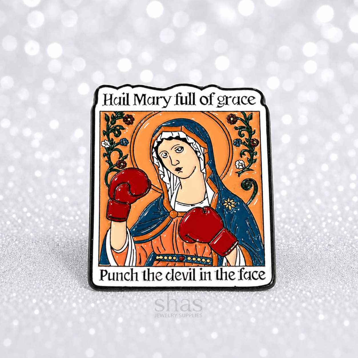 PK 153 Hail Mary Enamel Pin Badge ( 1 pc ) Imported Premium Quality