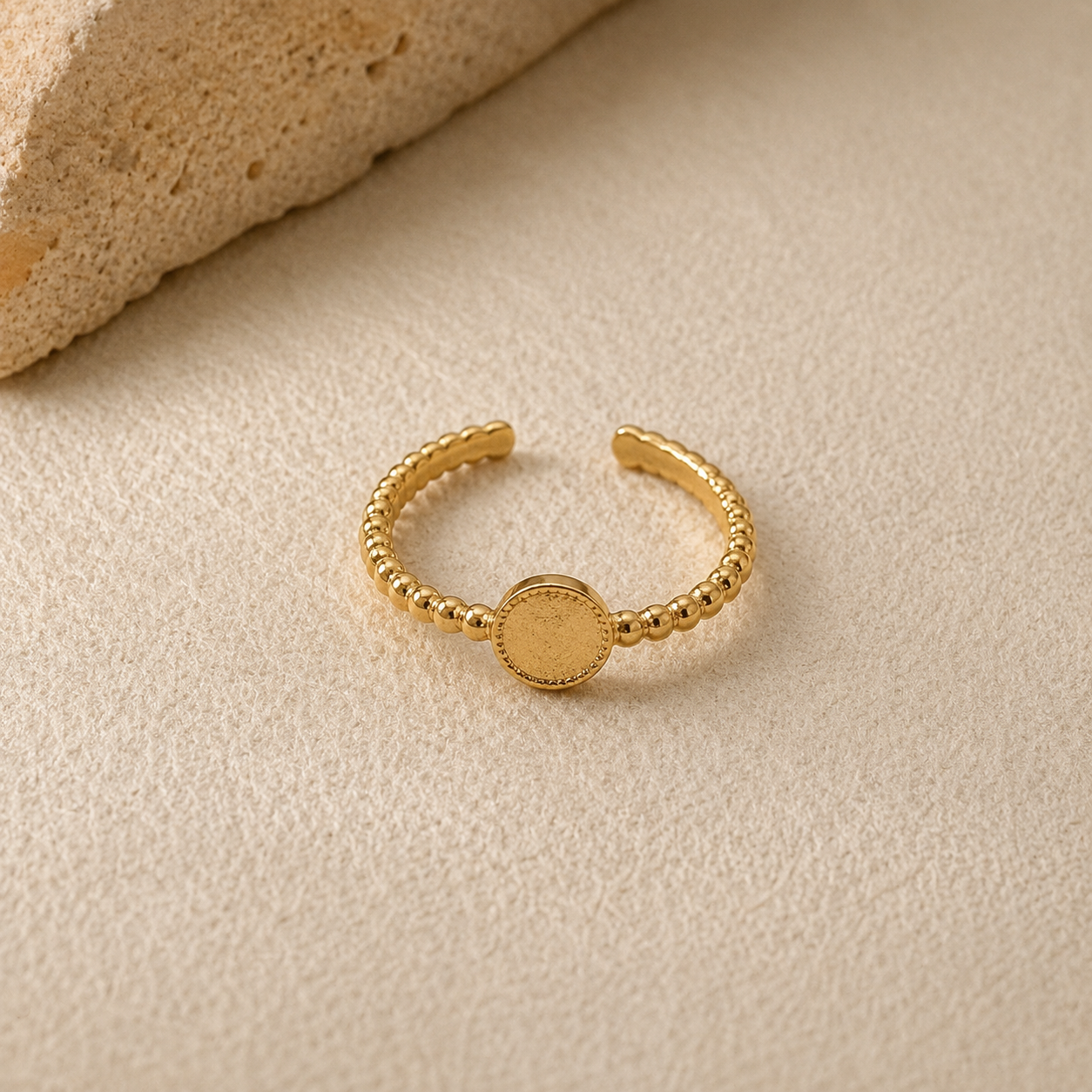RSJ25A CIRCLE Adjustable Ring - 18K Gold PVD plated 316 stainless steel - Anti tarnish