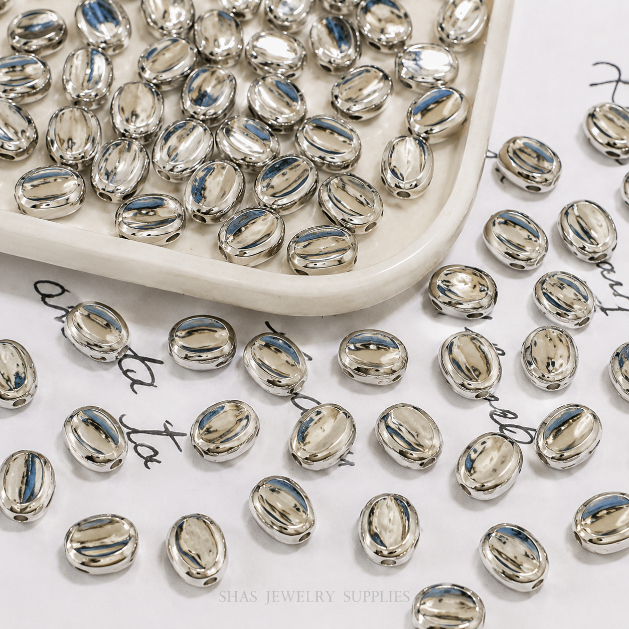 AB09D Metallic Oval Irregular Acrylic Bead ( 1 pc)