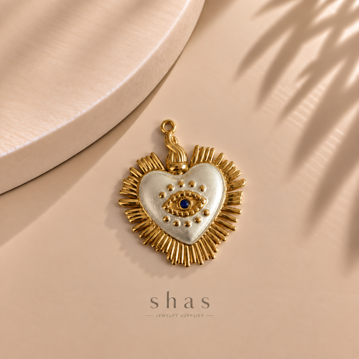 SC21L Heart Eye Charm ( 1 pc ) PVD Plated