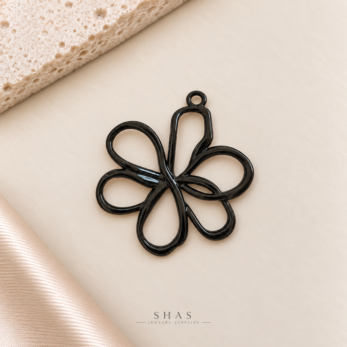 GPB17 Floral Bezel ( 1 pc ) Black Metal