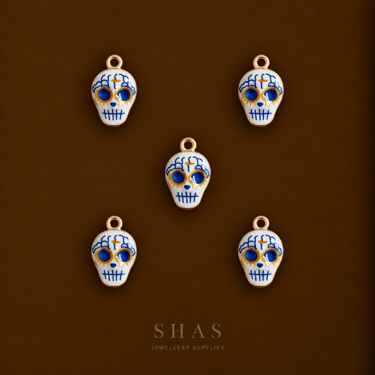APC03C Skull 3D Alloy Printed Charm ( 1 PC )