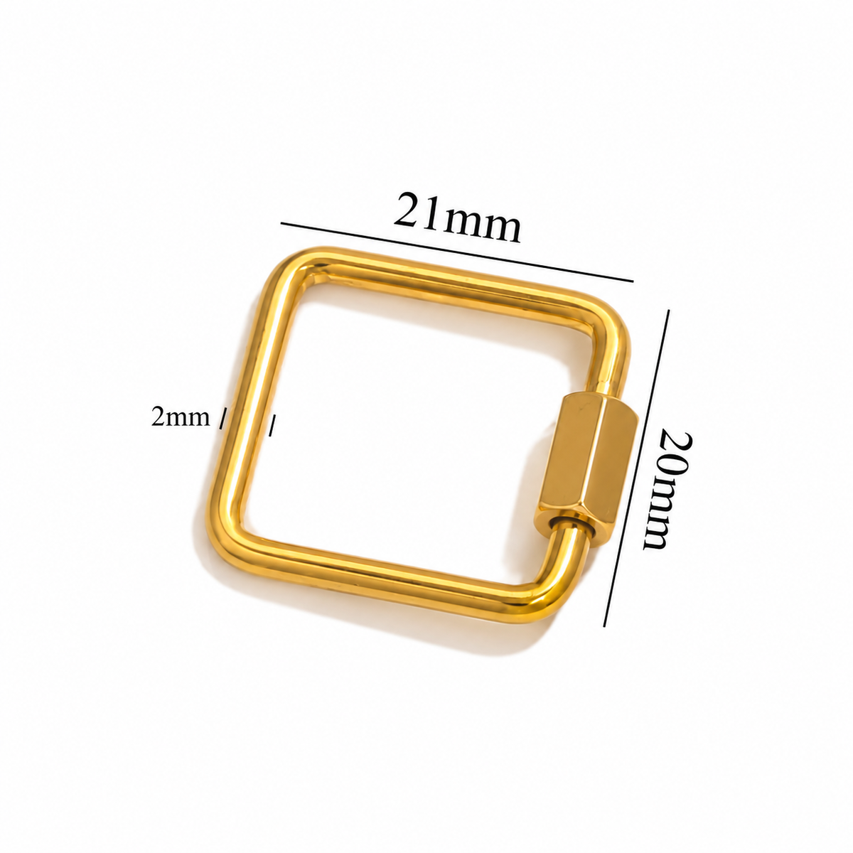 ES19 Square Screw Buckle 18k Gold ( 1 pc ) PVD Plated