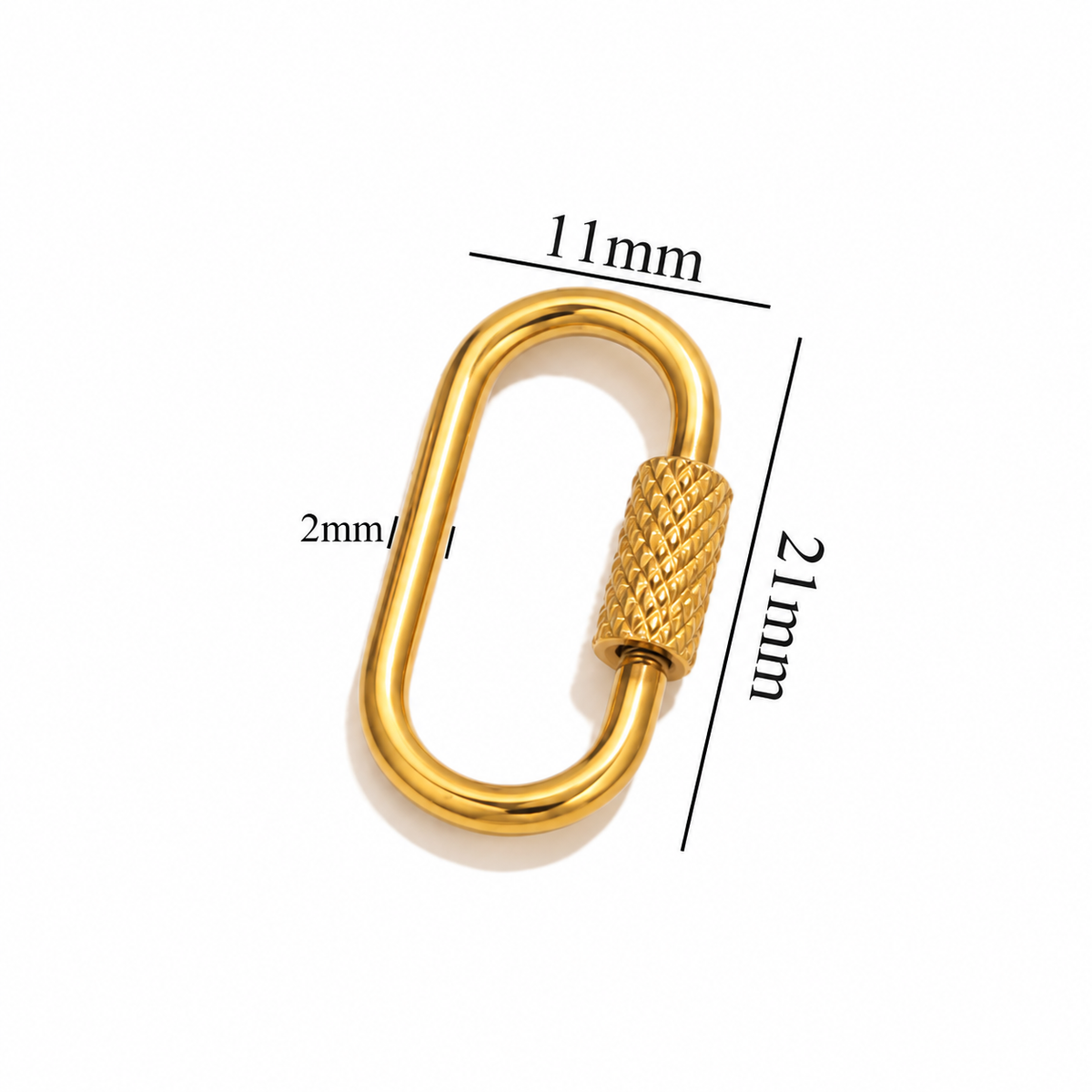 ES21 Oval Textured Screw Buckle 18k Gold ( 1 pc ) PVD Plated