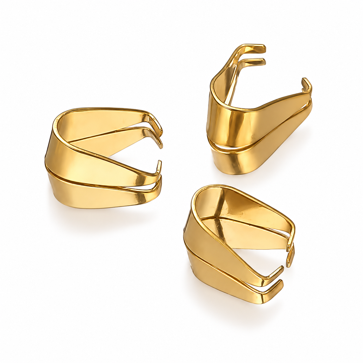ES32 Pinch Clasp 18k Gold ( 1 pc ) PVD Plated