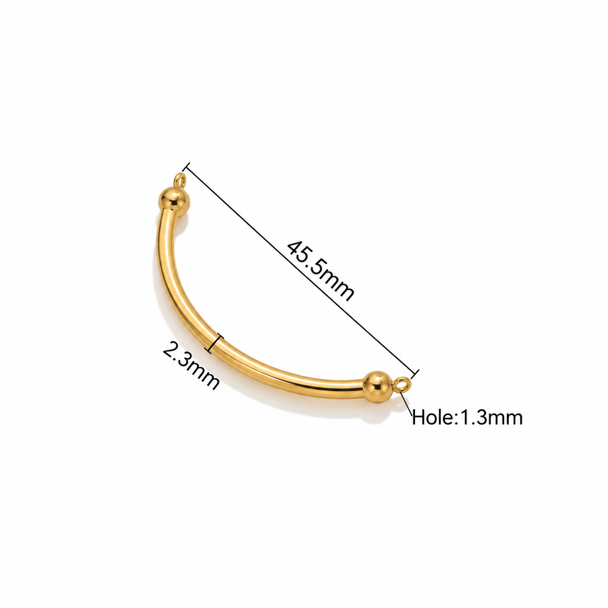 ES10 Curved Connector Bar 18k Gold ( 1 pc ) PVD Plated