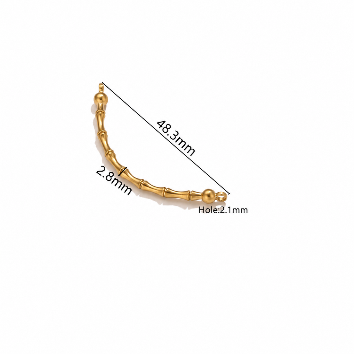 ES12 Bamboo Curved Connector Bar 18k Gold ( 1 pc ) PVD Plated