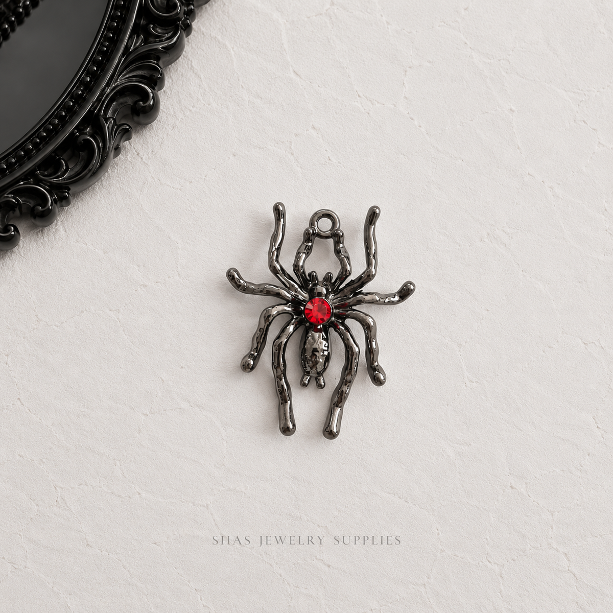 AC02L Red Spider Gothic Charm ( 1 pc ) High Quality Alloy