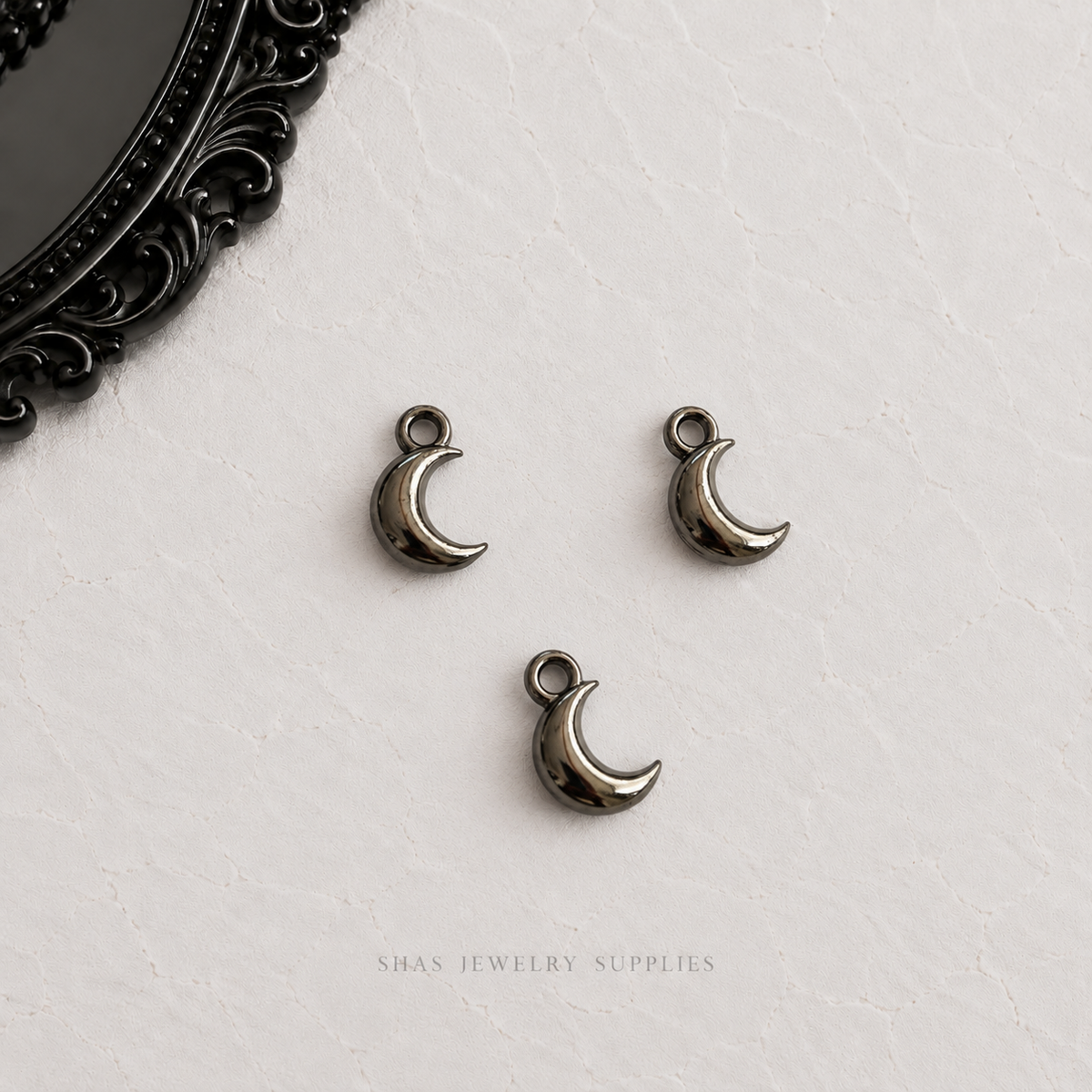 AC02M Moon Gun metal Gothic Charm ( 1 pc ) High Quality Alloy