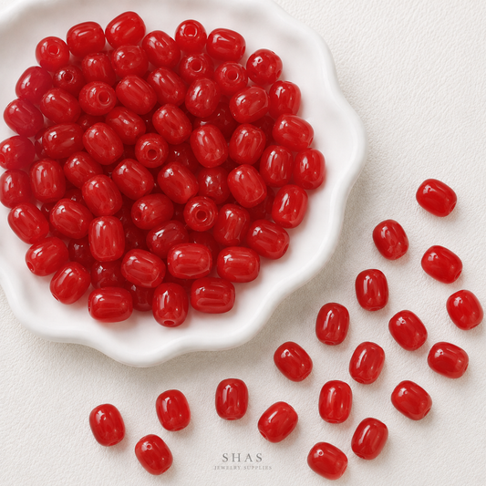 GB13 Oval Jelly Bean Glass Bead ( 1 pc ) Lampwork Bead