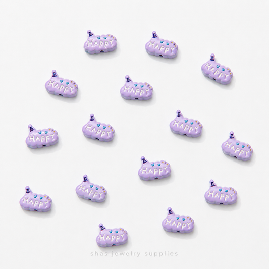 APB09 Happy Cloud Alloy Printed Bead ( 1 pc )