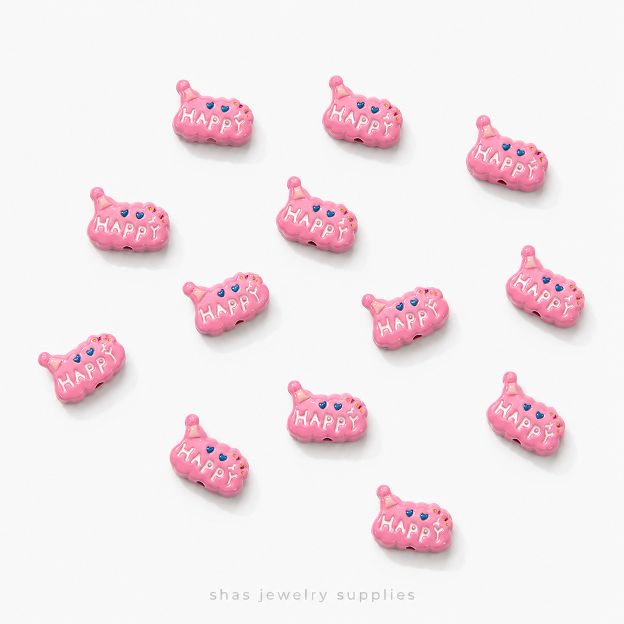 APB09 Happy Cloud Alloy Printed Bead ( 1 pc )