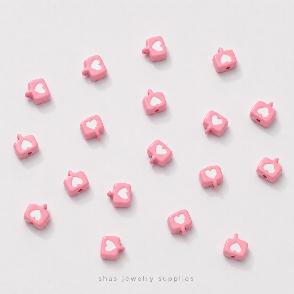 APB09A Heart Text Bubble Alloy Printed Bead ( 1 pc )