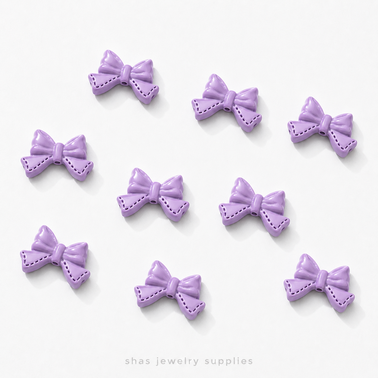 APB01 Coquette Bow Alloy Printed Bead ( 1 pc )