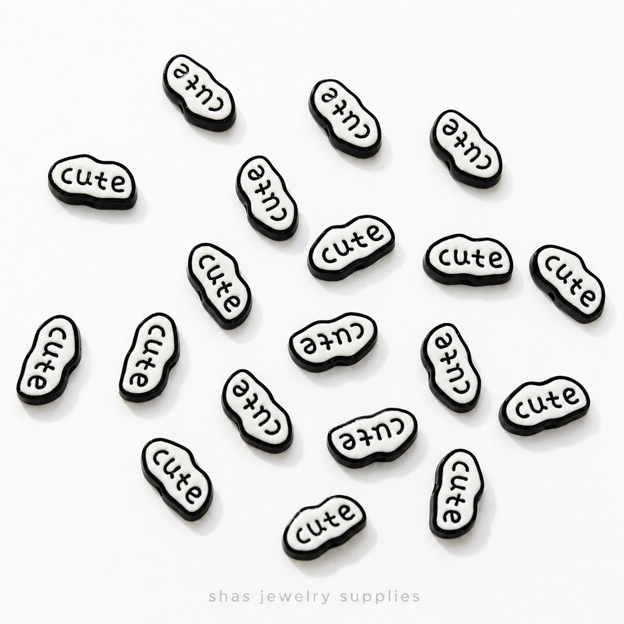 APB06 Cute Cloud Alloy Printed Bead ( 1 pc )