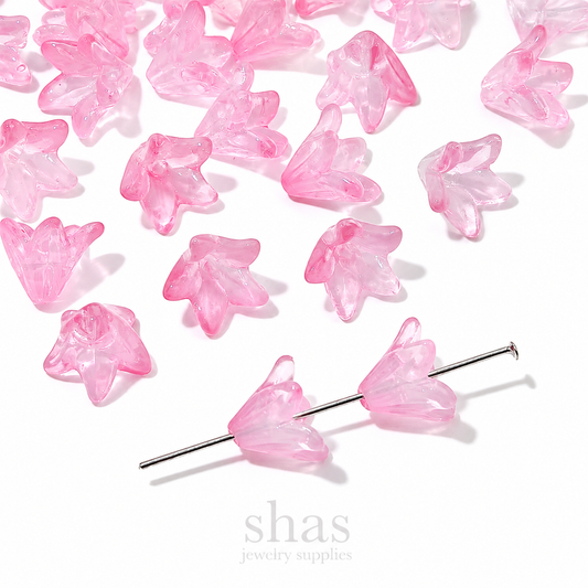 GB03A Lily Flower Glass bead ( 1 pc ) Lampwork Bead