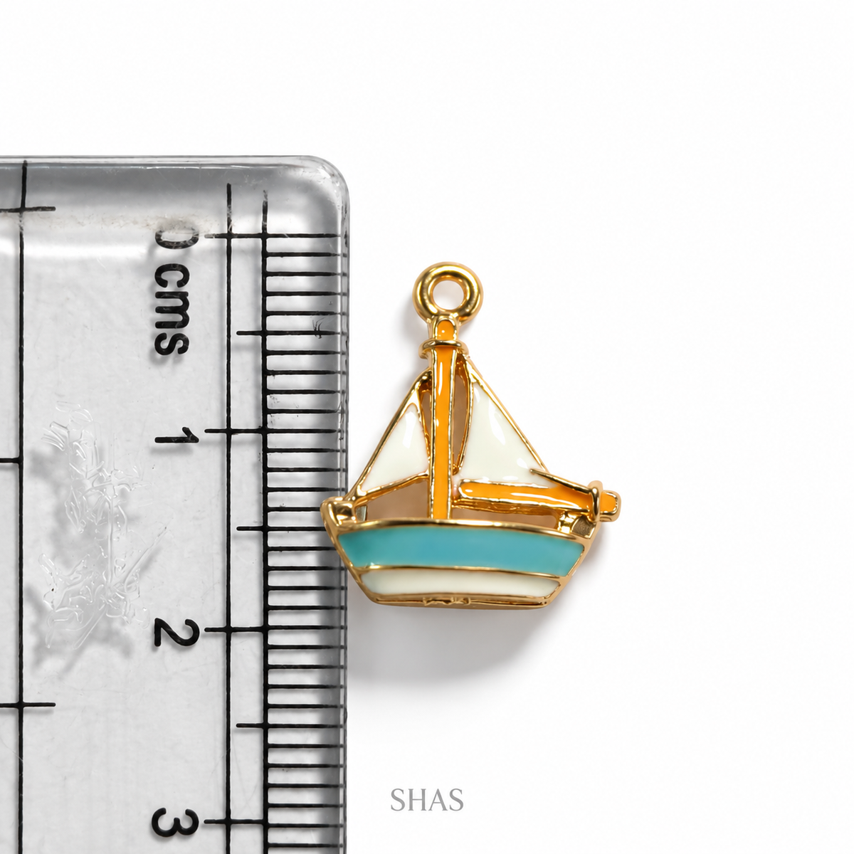 PC05J Sea Sail Boat 3D Enamel Charm ( 1 pc ) Premium Collectible