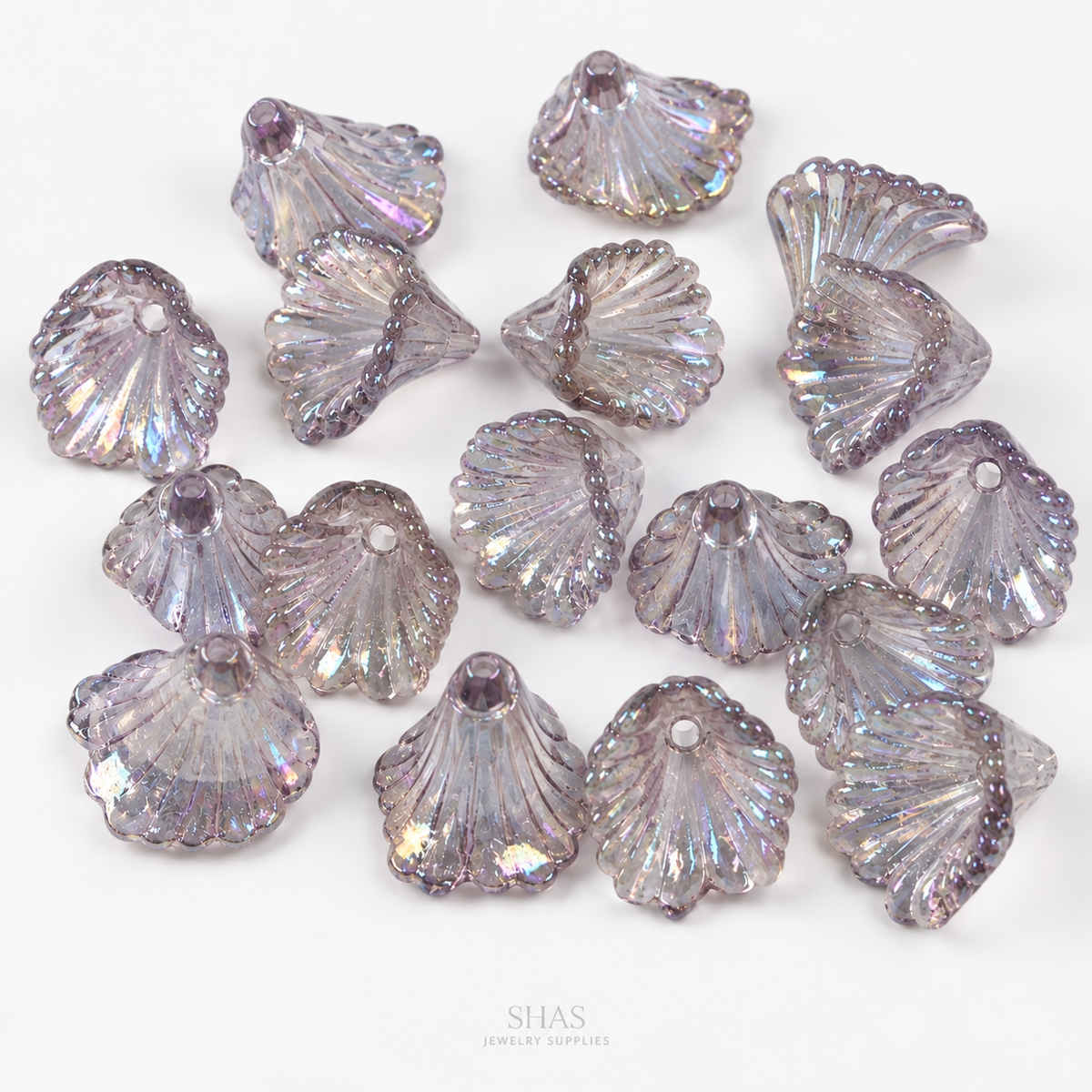 AB106 Transparent Trumpet Flower Acrylic Bead ( 1 pc )
