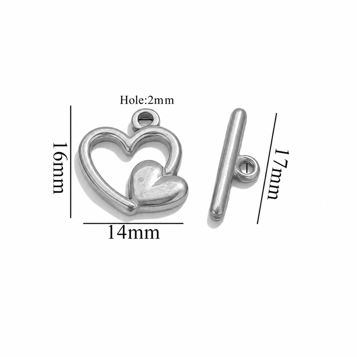 ES25 Hearts Toggle Clasp ( 1 pc ) PVD Plated