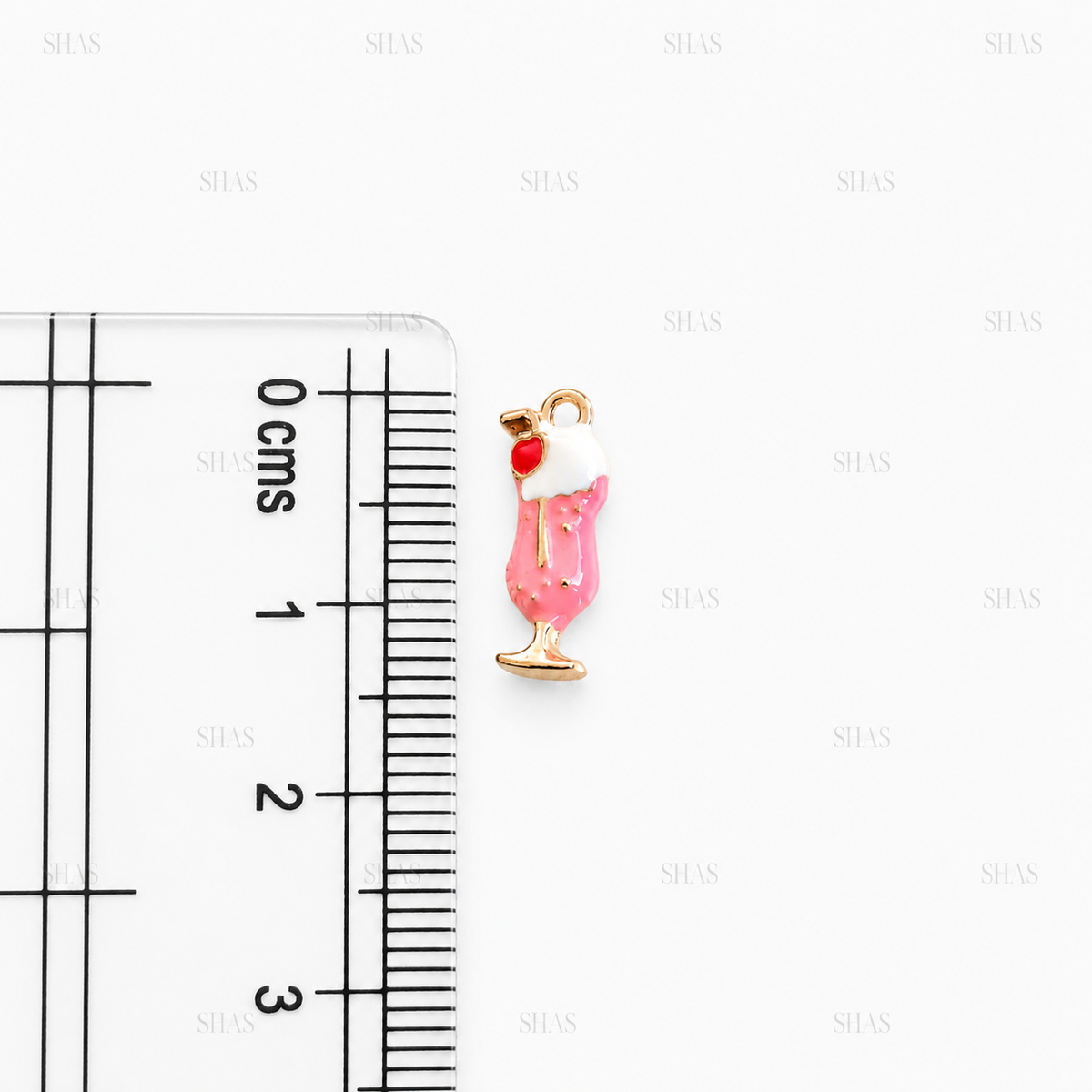 PC04U Strawberry Milkshake 3D Enamel Charm ( 1 pc ) Premium Collectible | Anti tarnish