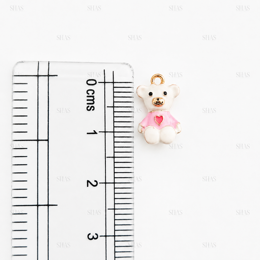 PC04Y Teddy Bear 3D Enamel Charm ( 1 pc ) Premium Collectible