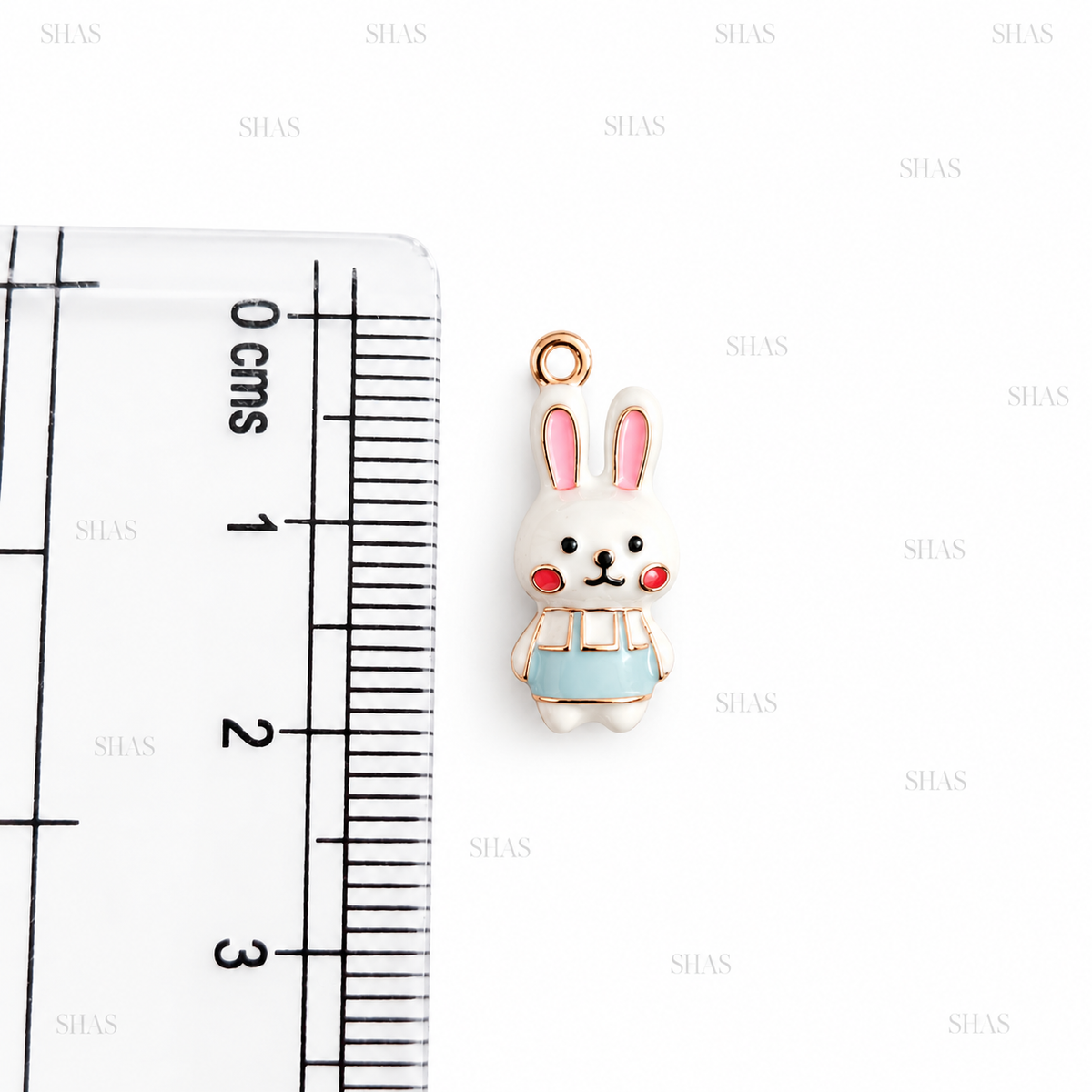 PC05C Blue Bunny 3D Enamel Charm ( 1 pc ) Premium Collectible | Anti tarnish