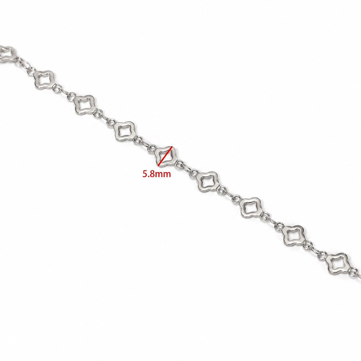 DIYS267 Clover Chain Silver ( 1 feet ) PVD Plated
