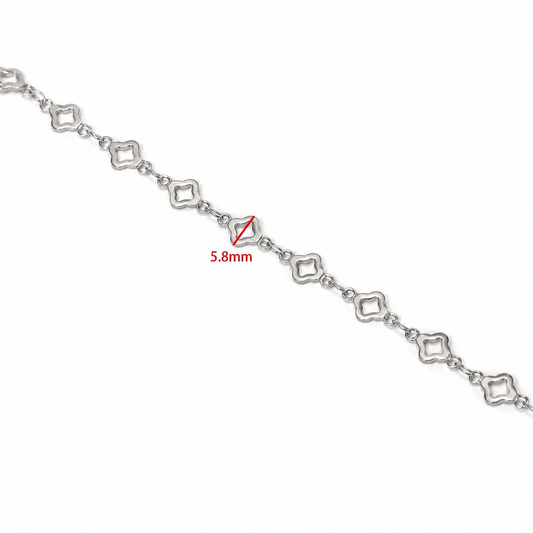 DIYS267 Clover Chain Silver ( 1 feet ) PVD Plated
