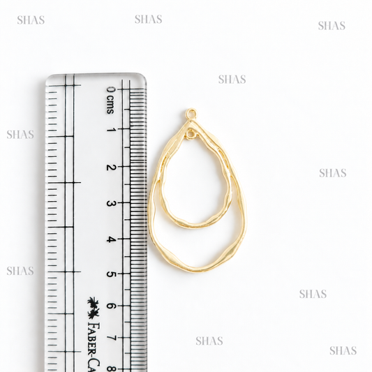 GPB07 Double Teardrop Bezel ( 1 pc ) 14k Gold