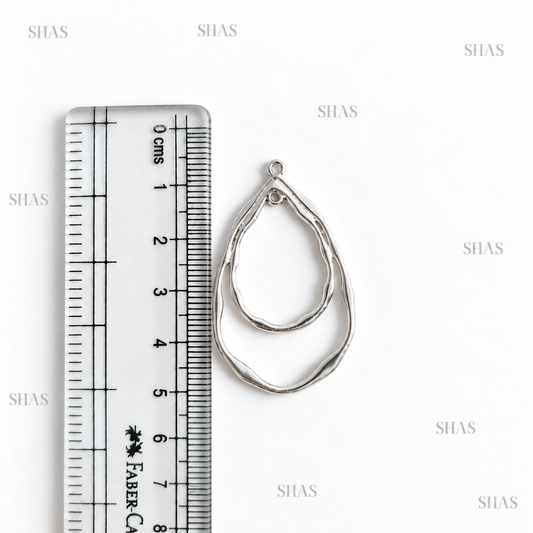 GPB08 Double Teardrop Bezel ( 1 pc ) Platinum