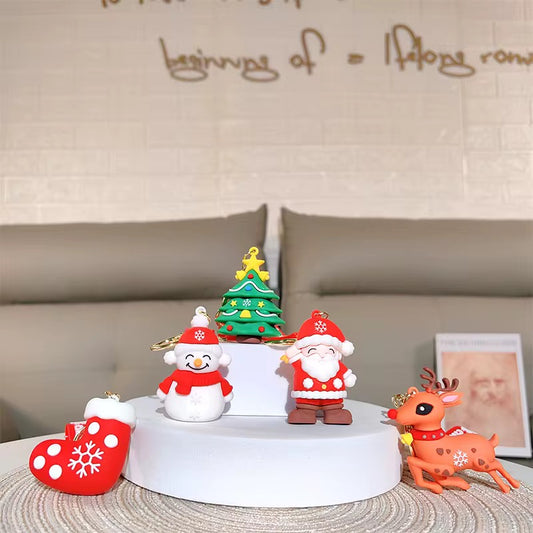 Santa Merry Christmas Cute 3D Kawaai Keychain ( 1 pc ) PVC Premium Finish