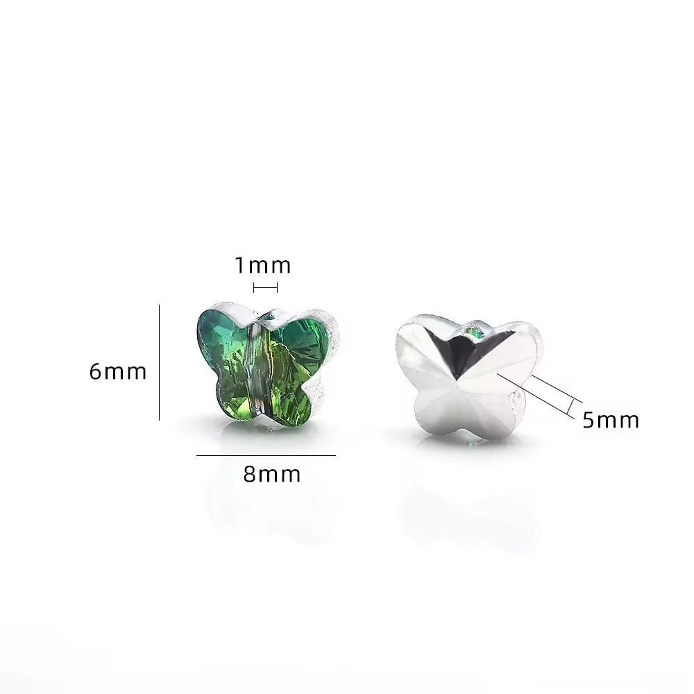 BBB 97 Colourful Butterfly Crystal glass beads ( 1 pc ) ( 6:8 mm )